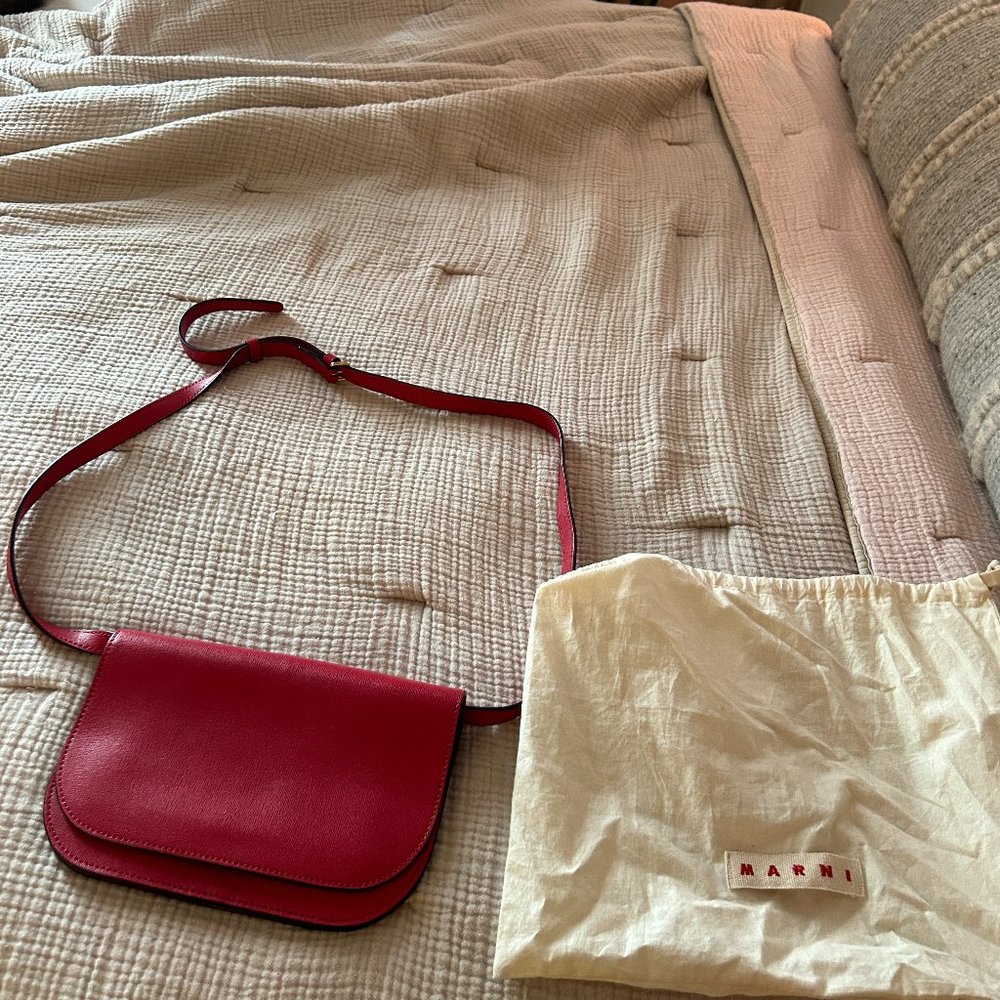 NWOT Vintage Marni Red Crossbody Purse with flap